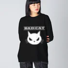 ゴロニャーのダサT屋さんの反抗期の猫シリーズ BAD CAT ビッグシルエットロングスリーブTシャツ