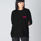 薄旅さなぎのコルセットリボンショッキングピンク Big Long Sleeve T-Shirt