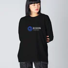 bisonholdingsのbison_logo_bluewhite ビッグシルエットロングスリーブTシャツ