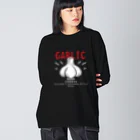 イラスト MONYAAT のにんにく　GARLIC*C ビッグシルエットロングスリーブTシャツ