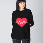 ＰａＮのHeart ECG ビッグシルエットロングスリーブTシャツ