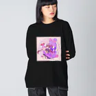 Rimε・●・зstoreのやみかわぷりんちゃん2 ビッグシルエットロングスリーブTシャツ