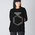 DRIPPEDのBENZENE RING-ベンゼン環の構造式-白ロゴ ビッグシルエットロングスリーブTシャツ