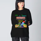 Siderunの館 B2のレトロゲーム風な福助 ビッグシルエットロングスリーブTシャツ