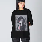 あくむ病院の紅 ビッグシルエットロングスリーブTシャツ