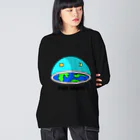 AVANT-GARDE　RESEARCH　REPORT　-アヴァンギャルド・リサーチ・リポート-のフラットアース　(FLAT　EARTH）透明背景 ビッグシルエットロングスリーブTシャツ