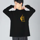 バッファ君  goods【近鉄バファローズ／1976-1996】の◉シンプルカラー【オレンジ】スタンダードポーズ Big Long Sleeve T-Shirt