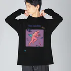 MAKI IRIE shopのtime machine_パープル    ビッグシルエットロングスリーブTシャツ