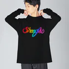 週刊少年ライジングサンズのShoogle(シューグル・週グル・週刊少年グルメ)ロゴ レインボー ビッグシルエットロングスリーブTシャツ