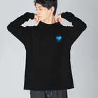 TWO SEEKERのII HEART【BLUE】 ビッグシルエットロングスリーブTシャツ