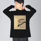 MUGEN ARTの小原古邨　鷹　Ohara Koson / Falcon ビッグシルエットロングスリーブTシャツ