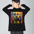 CONACHIのThree Rock Dogs ビッグシルエットロングスリーブTシャツ