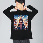 ryuureonの2024 Winter Girl 3 ビッグシルエットロングスリーブTシャツ