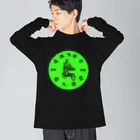 中華呪術堂（チャイナマジックホール）の【反転蛍光緑】交通安全おじさん Big Long Sleeve T-Shirt