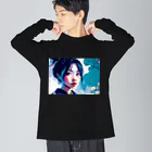 dou-douのblue girl Big Long Sleeve T-Shirt