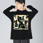 スタイル112の黒猫　キュビズム01 Big Long Sleeve T-Shirt