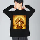 【金龍】Kinryuの【金運爆上げ】金龍守護神グッズ_001 ビッグシルエットロングスリーブTシャツ