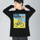 nidan-illustrationのGYRO HOPPER (inked fixie girl) ビッグシルエットロングスリーブTシャツ