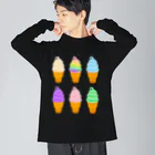 ☀️ひなたぼっくすの🍦光るソフトクリーム×6 ビッグシルエットロングスリーブTシャツ