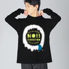 SANKAKU DESIGN STOREのNO！残業！定時で帰るモンスター。 薄/裏 ビッグシルエットロングスリーブTシャツ