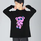 ZOZI SHOPの🐻「ぴえん」　ぴんく！ ビッグシルエットロングスリーブTシャツ