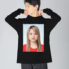 Mioenergy official shopのモナリザ証明写真 Big Long Sleeve T-Shirt