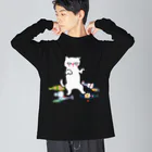 マイマイタケの酔拳キャット（白猫） Big Long Sleeve T-Shirt