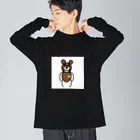 gu-nyanのケガありクマ ビッグシルエットロングスリーブTシャツ