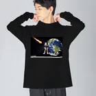 結崎 剛のSPACE NUTS（地球の危機） ビッグシルエットロングスリーブTシャツ