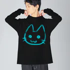 武者小路夕桐の水色猫 ビッグシルエットロングスリーブTシャツ