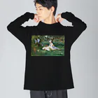 HermannStrasseのモネとグリーンイグアナ Big Long Sleeve T-Shirt