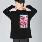 LalaHangeulの八重桜 ビッグシルエットロングスリーブTシャツ