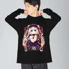 月蝕ざっか店＠SUZURIのレティーツィア（紅） For Backprint Big Long Sleeve T-Shirt