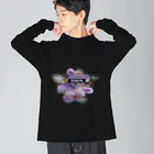 ねこやなぎのHacker Bear ビッグシルエットロングスリーブTシャツ