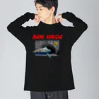 面白かわいいＴシャツ屋さん Ｎｉｃｏｌｏ　suzuri店のサメに注意 Big Long Sleeve T-Shirt