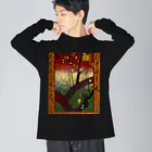 artgalleryのジャポネズリー：梅の開花（広重を模して） ビッグシルエットロングスリーブTシャツ