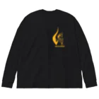 バッファ君  goods【近鉄バファローズ／1976-1996】の◉シンプルカラー【オレンジ】スタンダードポーズ Big Long Sleeve T-Shirt