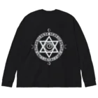 KIKITEKI_LABORATORYの魔法陣×六芒星×猫目玉 white Big Long Sleeve T-Shirt