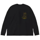 キムラプレミアム の猫のヴィーナスの誕生（単体・黄土色・左胸） Big Long Sleeve T-Shirt