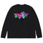 VRIGVTVSHI のアリガタシ™ NEON BLACK Big Long Sleeve T-Shirt