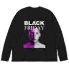 VRIGVTVSHI のBLACK FRIDAY FLYER (BLACK) ビッグシルエットロングスリーブTシャツ