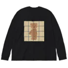 tateshima(たてしま)の口元に手を当てるテディベアくん Big Long Sleeve T-Shirt