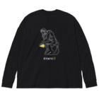 TM-3 Designの彫刻 × BEER（考える人）白線画 Big Long Sleeve T-Shirt