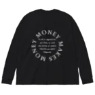 MoneyMakesMoneyのMoneyMakesMoney Circle Logo white ビッグシルエットロングスリーブTシャツ