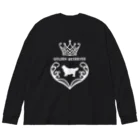 onehappinessのゴールデンレトリバー　crown heart　onehappiness　white Big Long Sleeve T-Shirt
