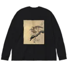 MUGEN ARTの小原古邨　鷹　Ohara Koson / Falcon Big Long Sleeve T-Shirt