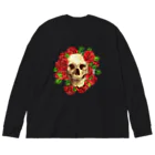 ❣ 𝐩𝐨𝐩 𝐜𝐨𝐥𝐥𝐞𝐜𝐭𝐢𝐨𝐧'𝐬 ❣の薔薇とスカルデザイン。 Big Long Sleeve T-Shirt