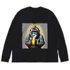 MAMETAMATANの渋めのゴリラとBANANA Big Long Sleeve T-Shirt