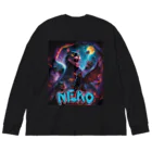 NEKOMETALの地獄の咆哮 猫ドラゴン Big Long Sleeve T-Shirt