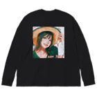 funk45の美少女シリーズ　その伍　（Late　Spring) ビッグシルエットロングスリーブTシャツ